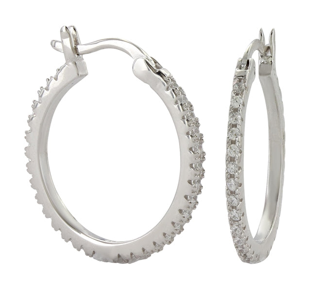 Montana Silversmiths Medium Clear Stone Hoop Earrings