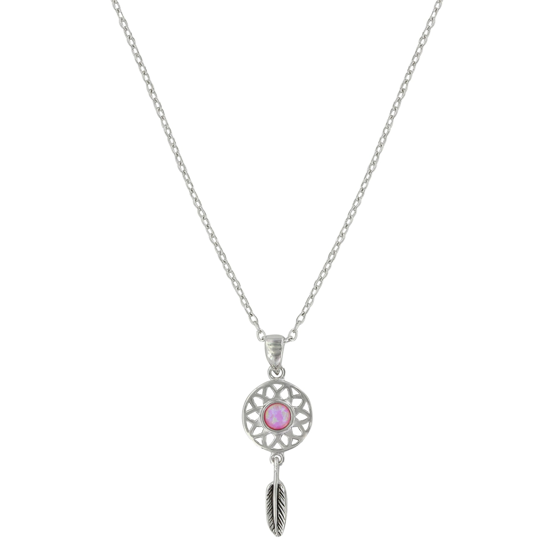 Montana Silversmiths Pink Opal Dreamcatcher Necklace