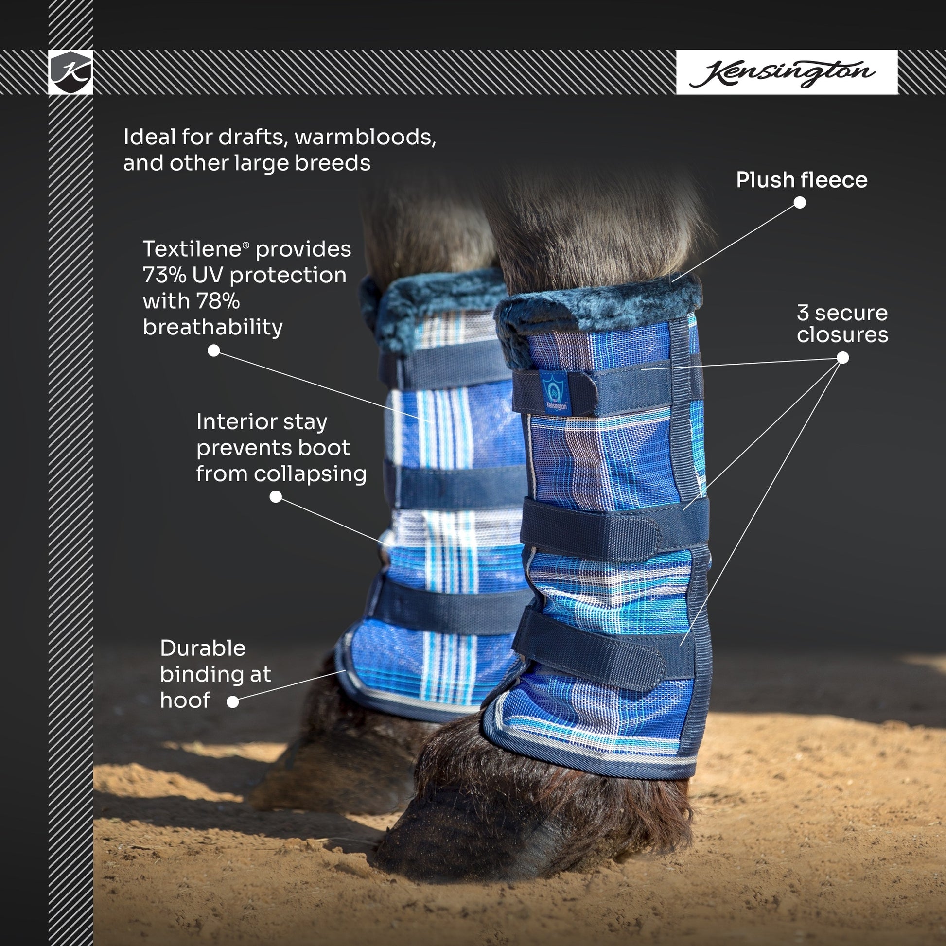 Kensington Draft Protective Fly Boots with Fleece (Pair)