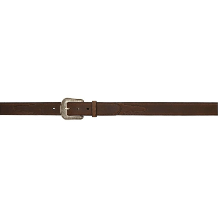 3D Men's 1 1/2" Pebble Grained Overlay Western Basic Belt - Dark Brown