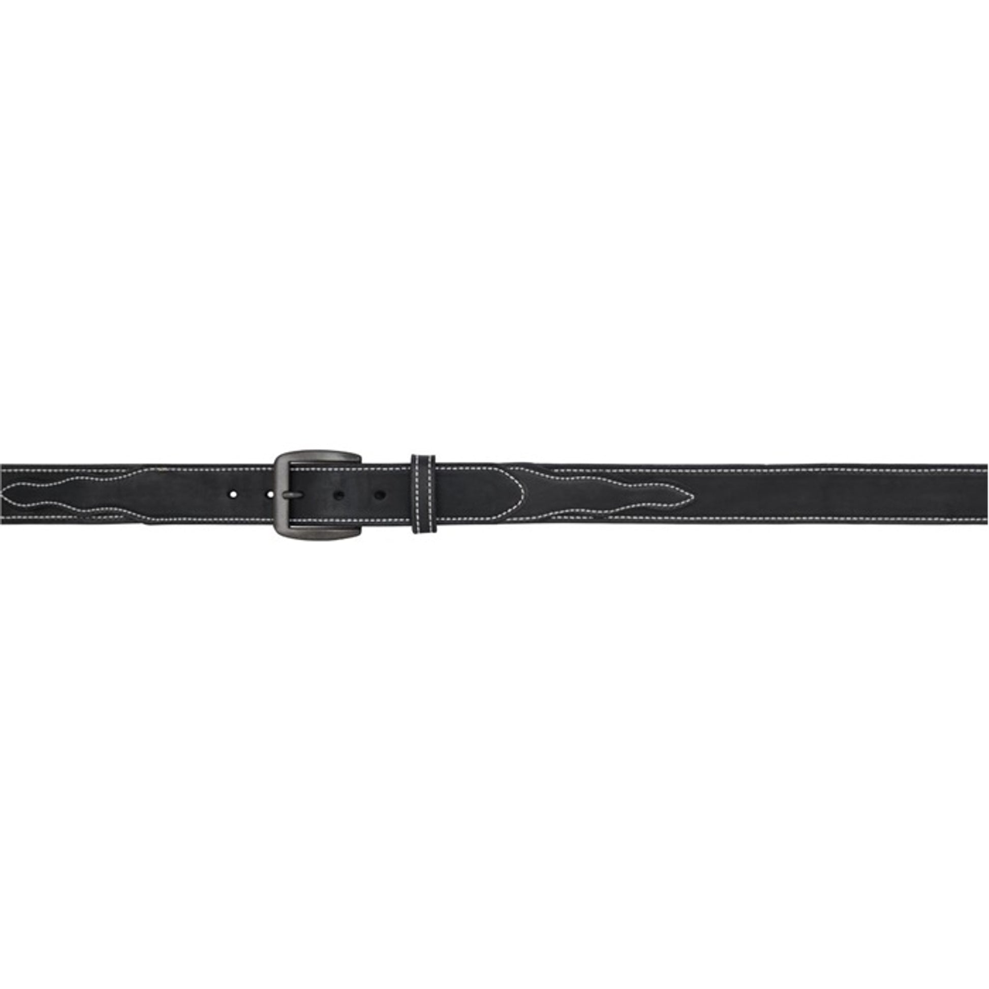 3D Men's 1 1/2" Heavyweight Billet Overlay Western Basic Belt - Black/White Stitch