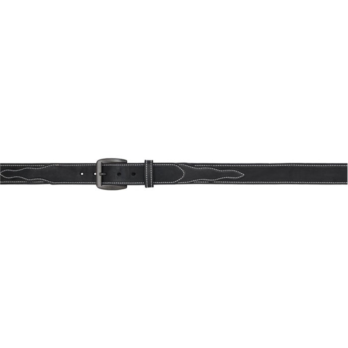 3D Men's 1 1/2" Heavyweight Billet Overlay Western Basic Belt - Black/White Stitch