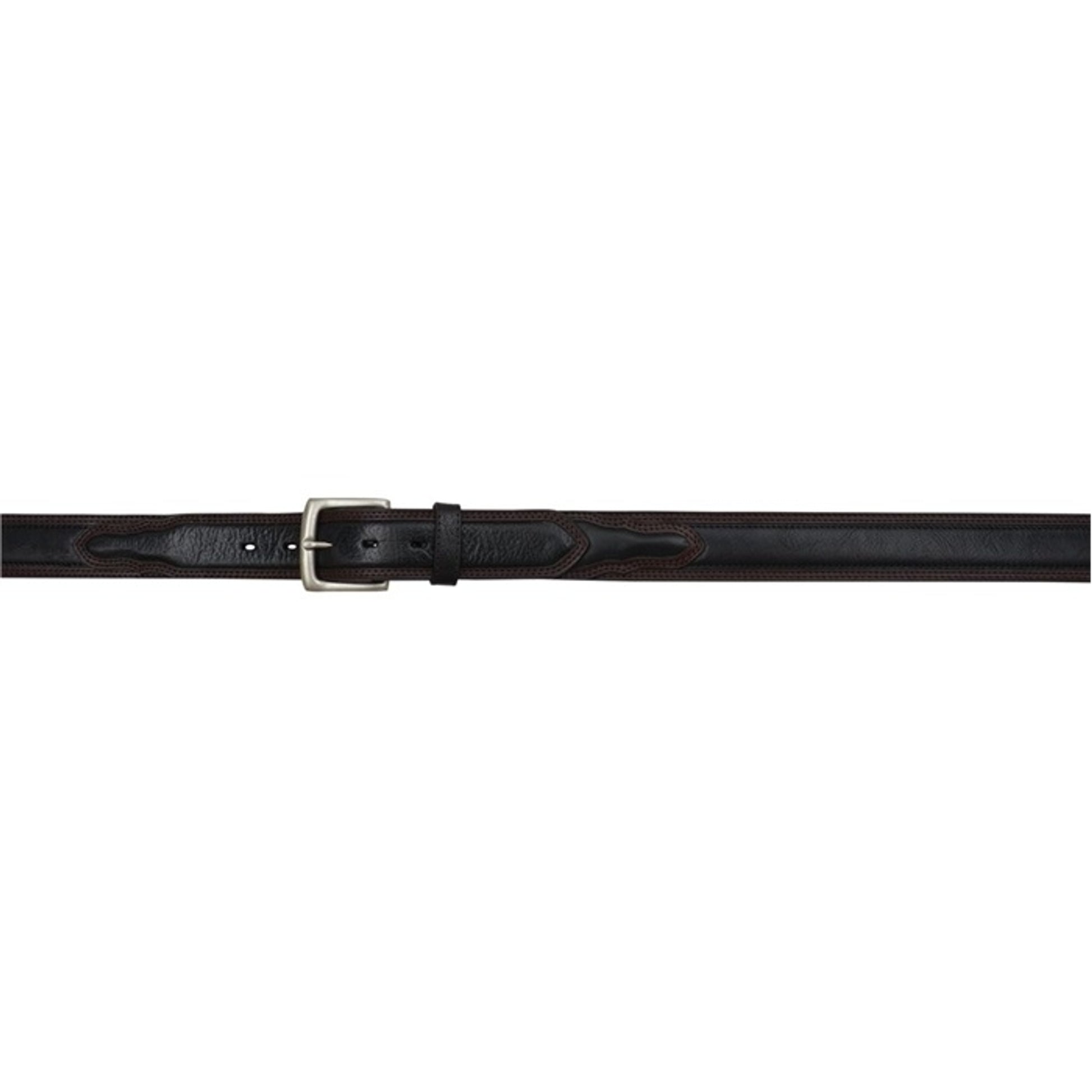 3D Men's 1 1/2" Smooth Western Dress Belt - Black/Cherry