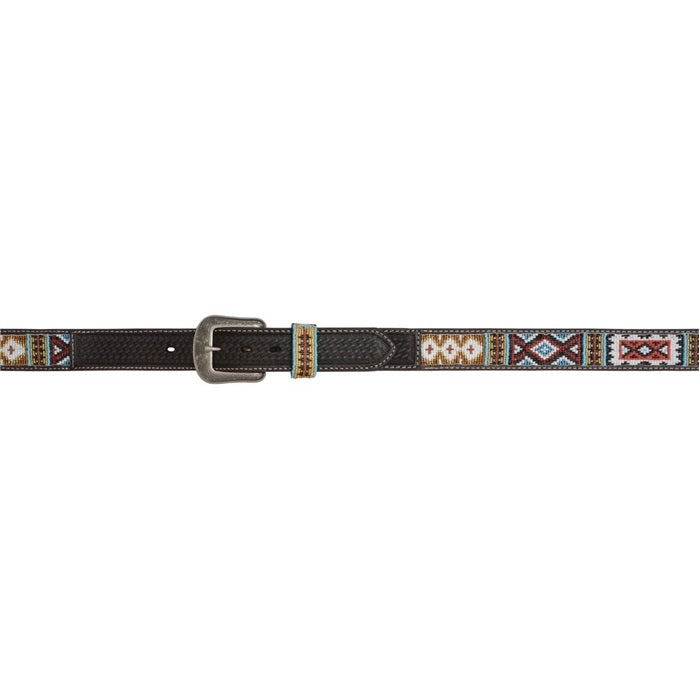 3D Men's 1 1/2" Aztec Western Fashion Belt - Chocolate/Muti