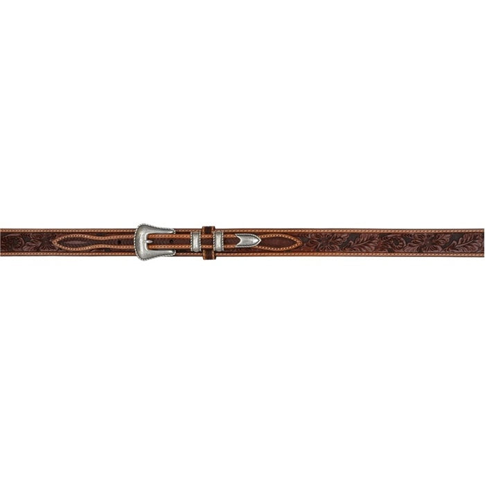 3D Men's 1 1/2" Floral Tool Western Fashion Ranger Belt - Antique Tan