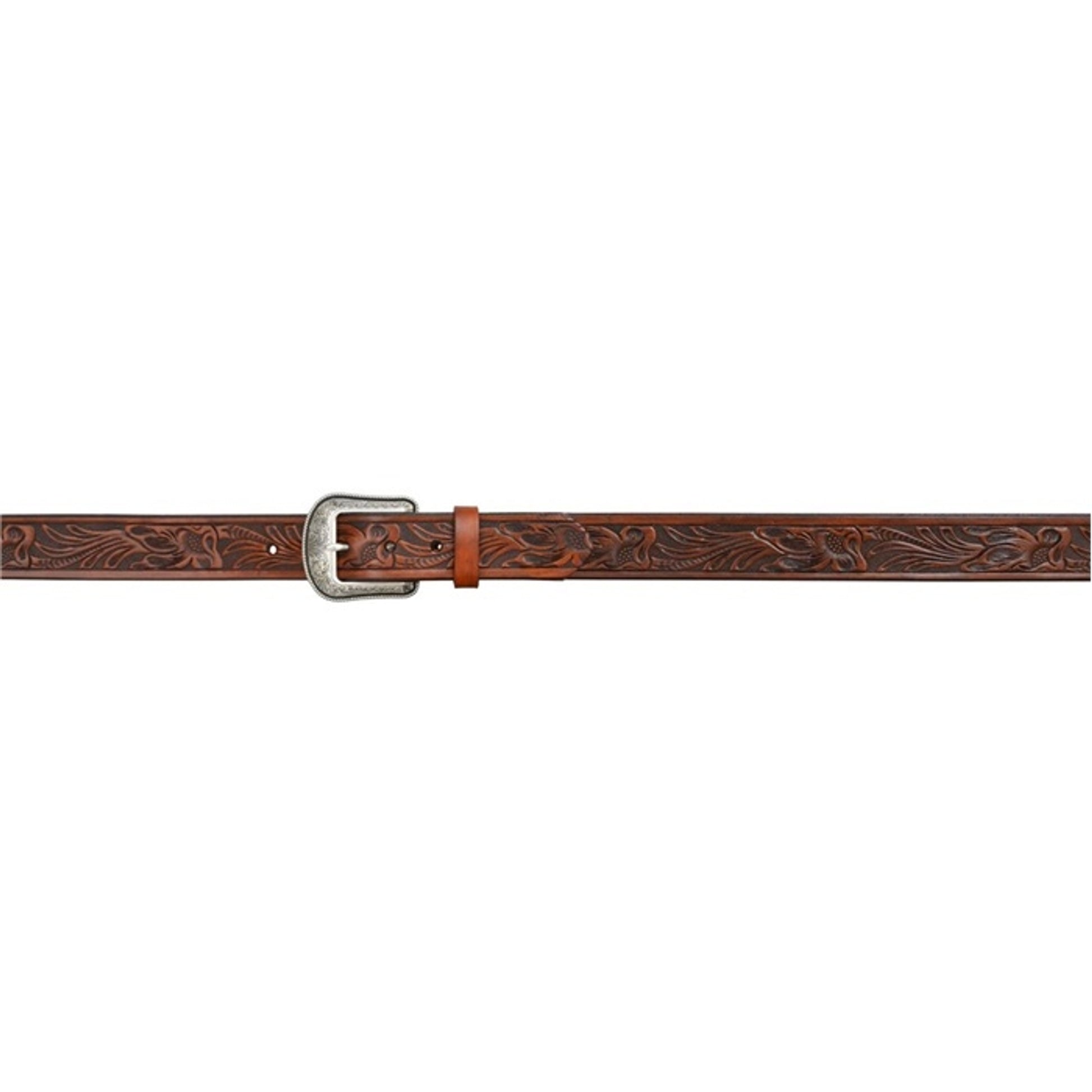 3D Men's 1 1/2" Floral Tool Western Fashion Belt - Medium Brown