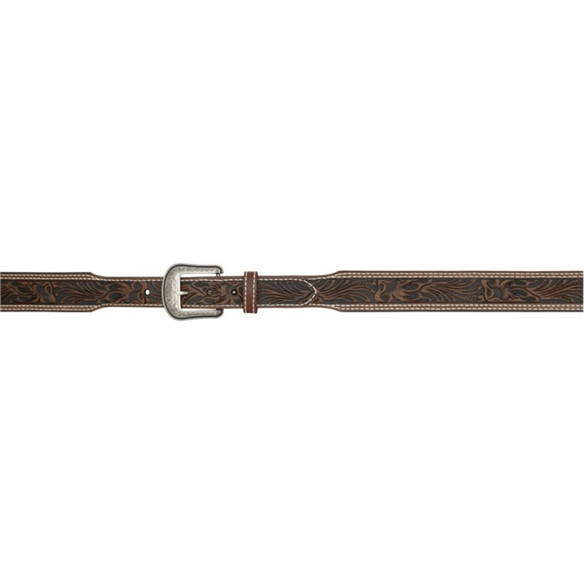3D Men's 1 3/4" Floral Tapered Western Fashion Belt - Dark Brown
