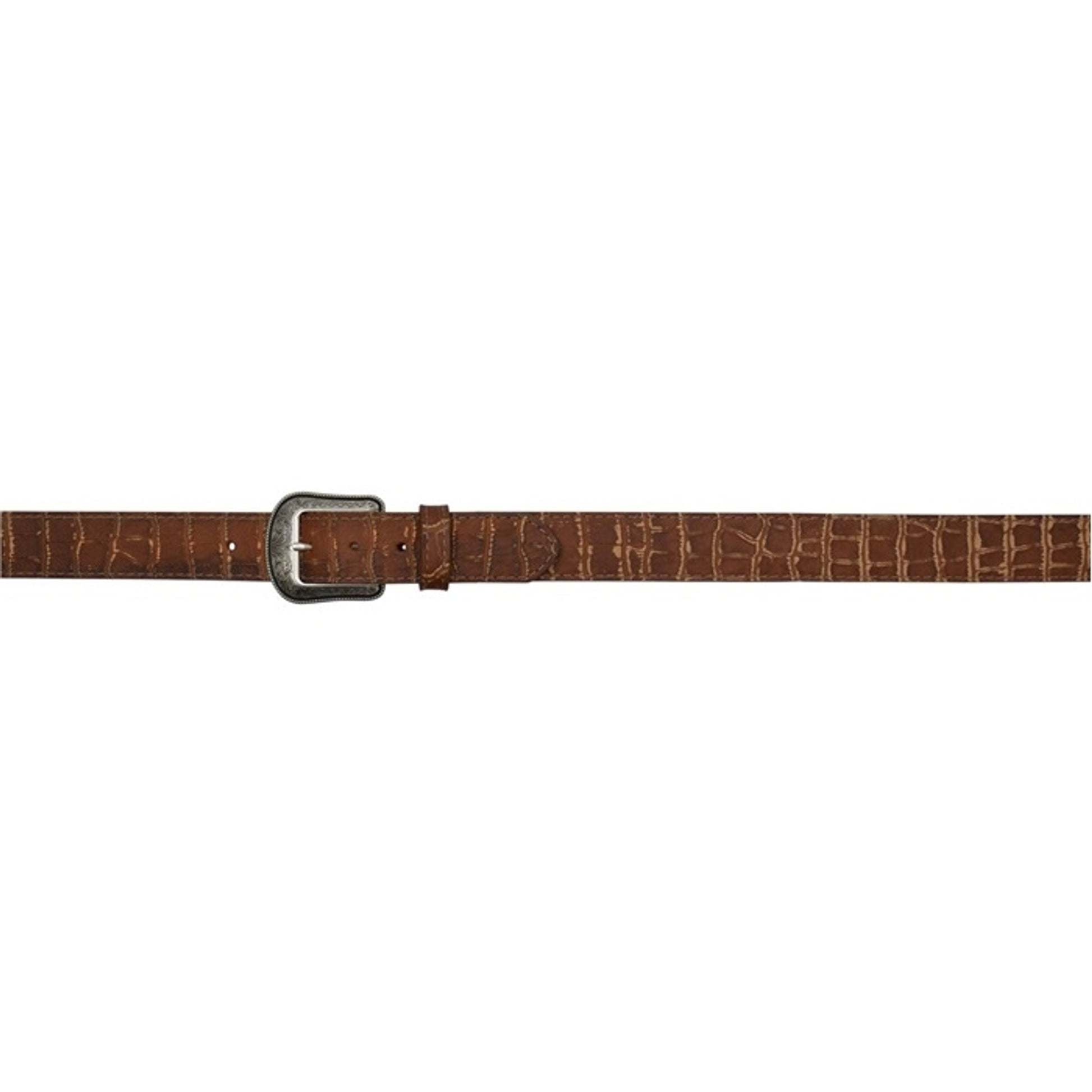 3D Men's 1 1/2" Vintage Crocodile Print Western Fashion Belt - Brown