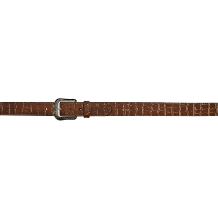 3D Men's 1 1/2" Vintage Crocodile Print Western Fashion Belt - Brown