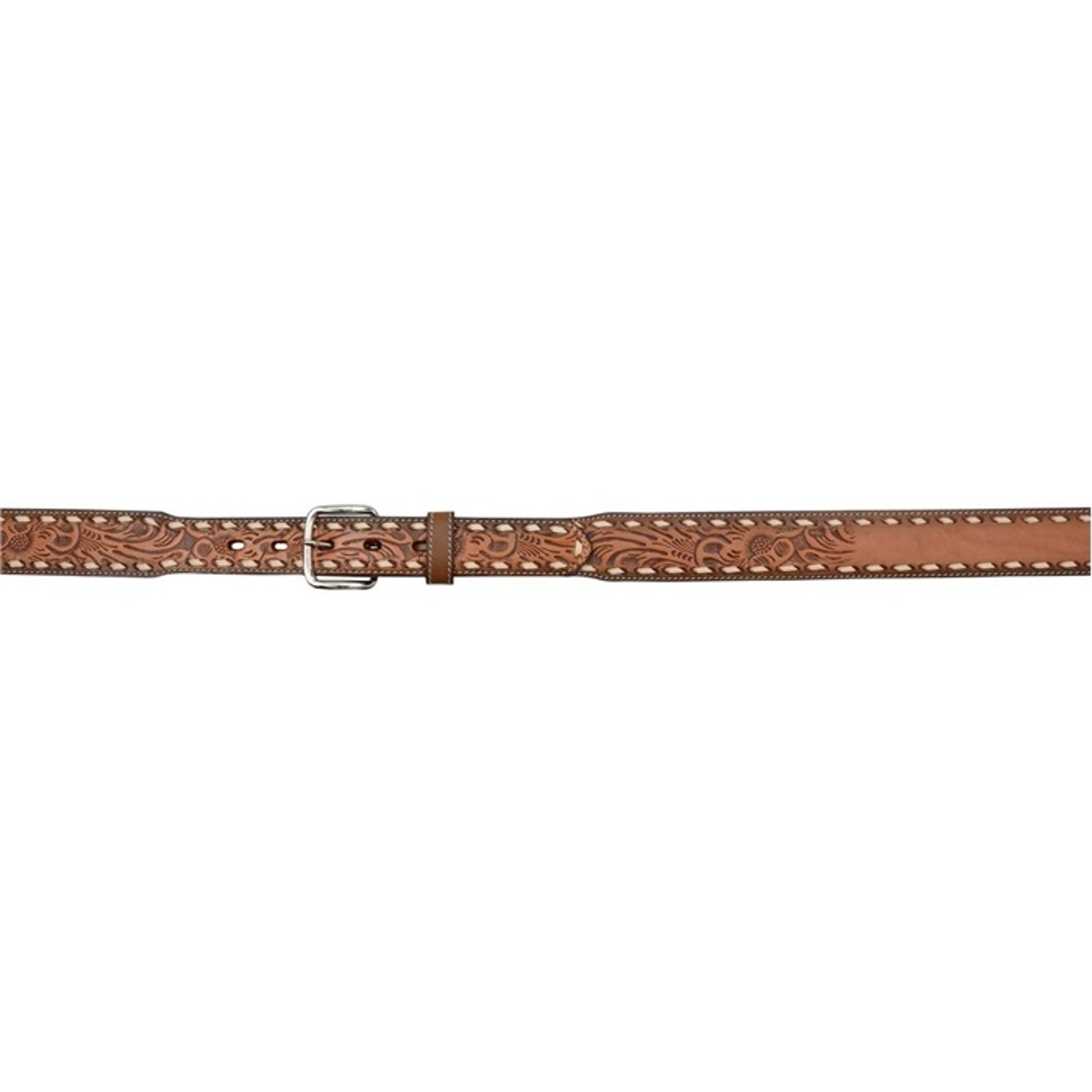 3D Kids 1 1/2" Tapered Floral Embossed Western Fashion Belt - Natural