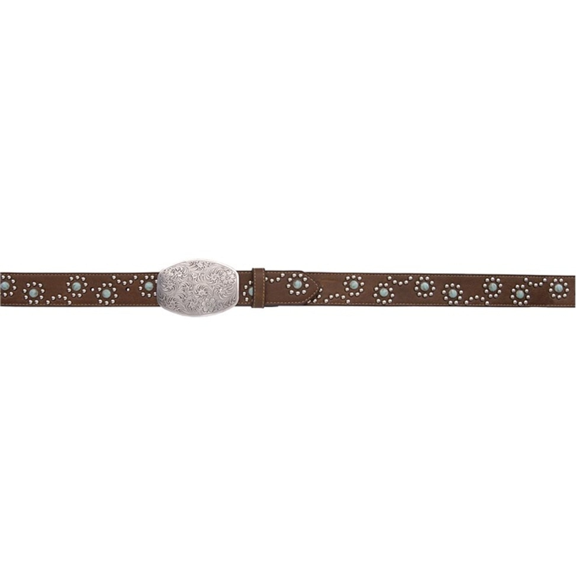 Angel Ranch Ladies Circle Western Fashion Belt - Brown/Turquoise