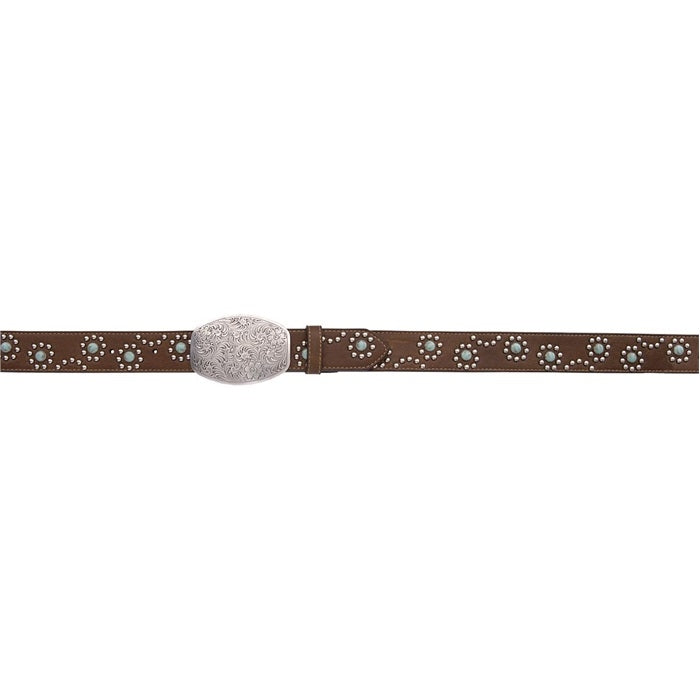 Angel Ranch Ladies Circle Western Fashion Belt - Brown/Turquoise