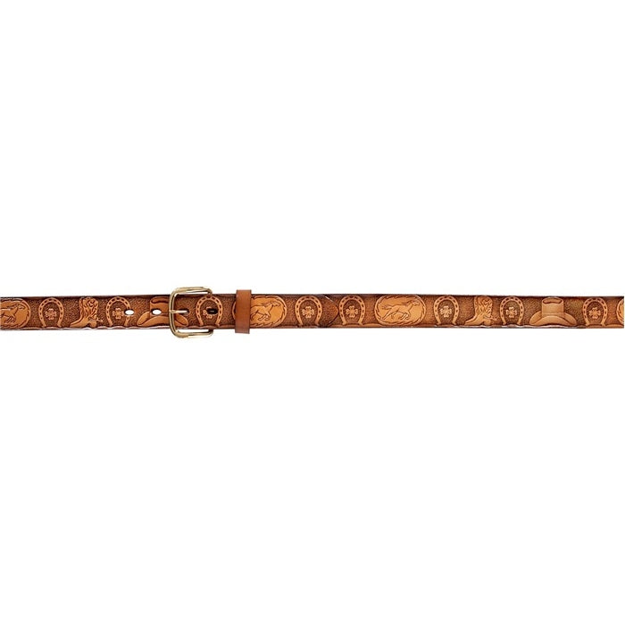3D Kids 1 1/4" Horses & Horse Shoes Western Fashion Belt - Brown