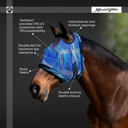Kensington UV Fleece Trim Fly Mask - Dual Ear & Forelock