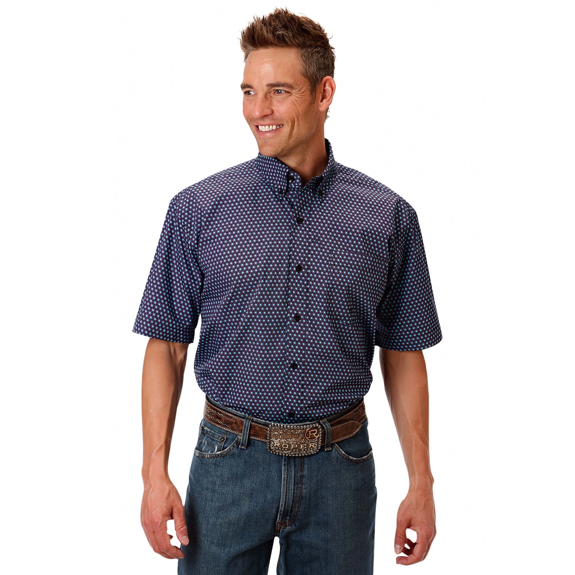 Roper Men's 0975 Last Chance Foulard Short Sleeve Shirt