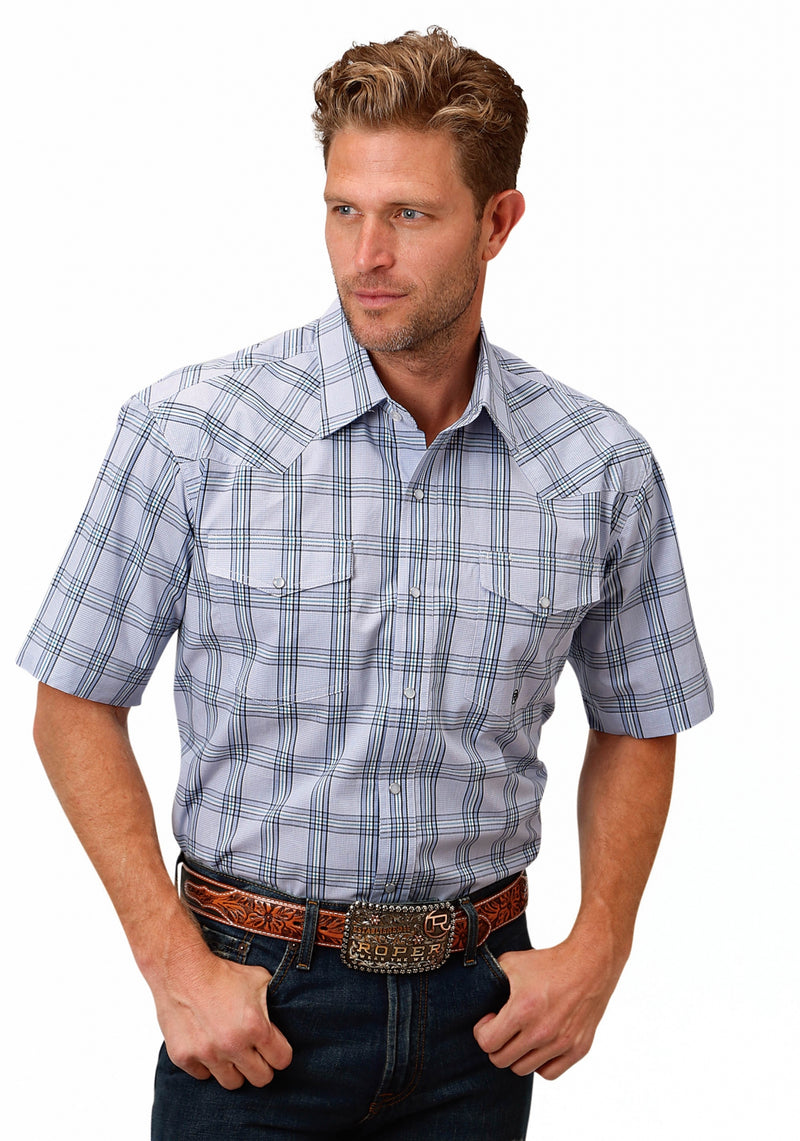 Roper Men's 1522 Coal Creek Check Short Sleeve Shirt