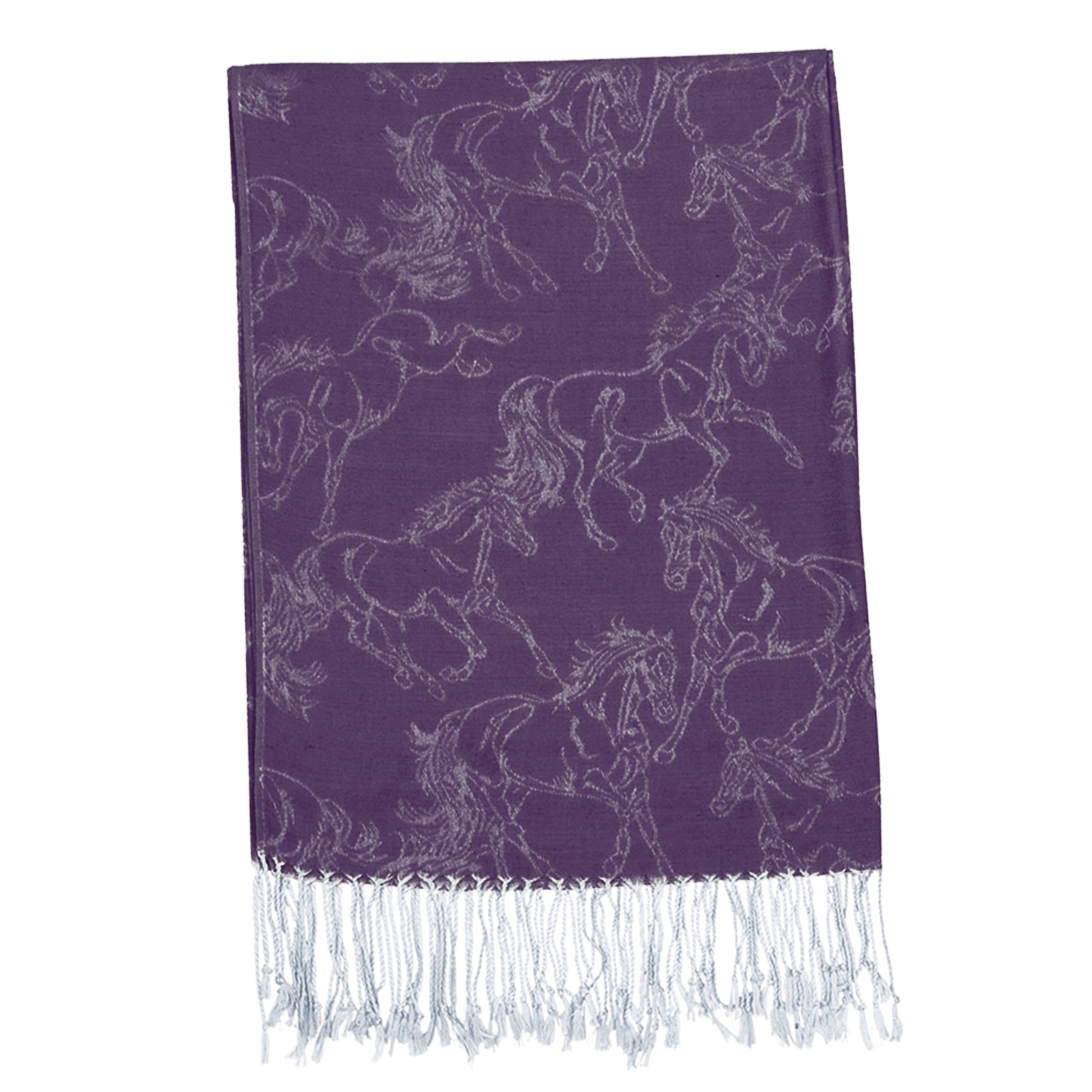 "Lila" Linear Horse Pashmina Scarf