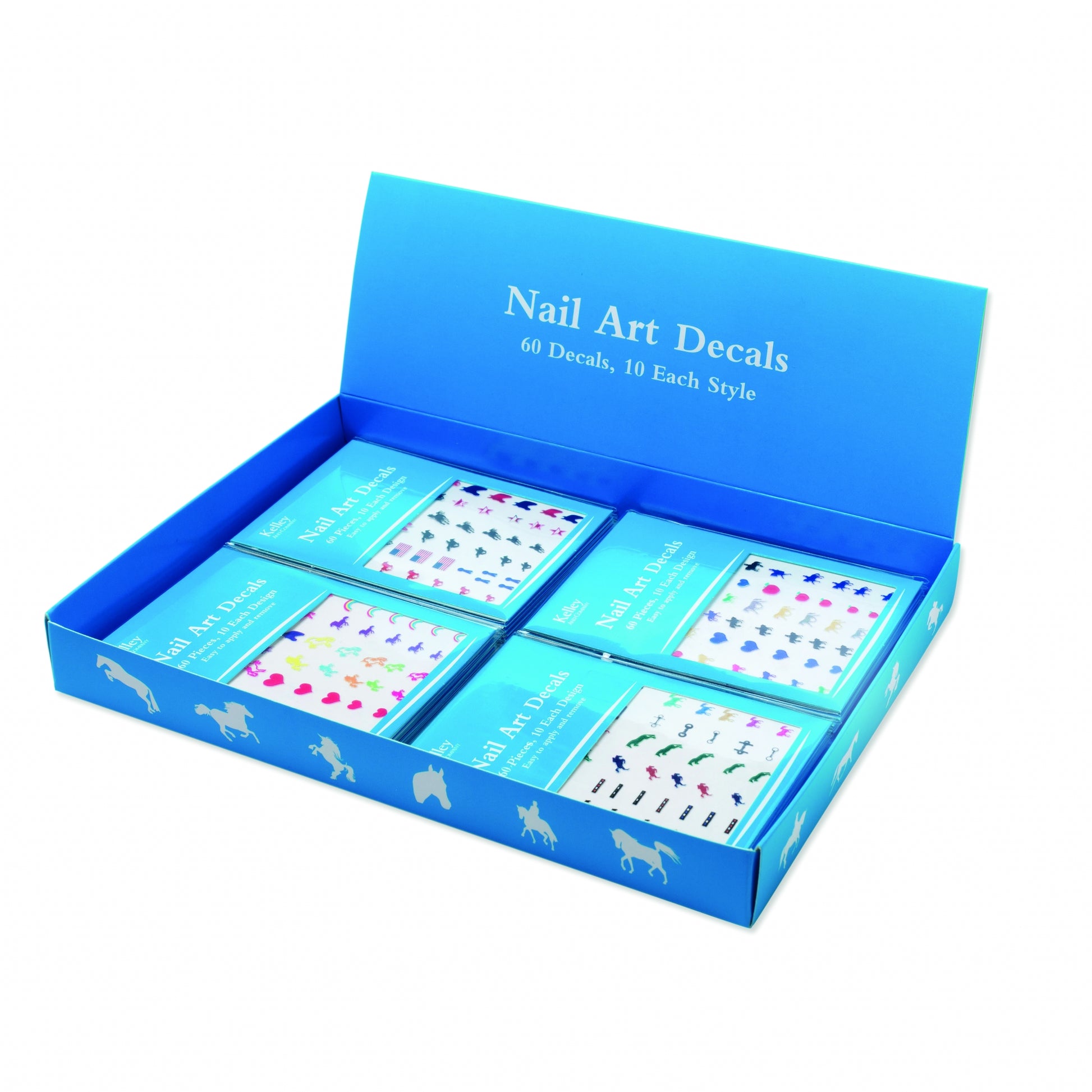 Kelley Horse Nail Art Decals Display Box with 24 sets