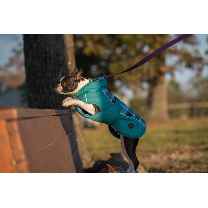 FITS Dog Coat - Blue Plaid/Turquoise