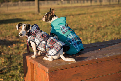 FITS Dog Coat - Navy/Red Plaid
