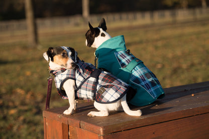FITS Dog Coat - Navy/Red Plaid