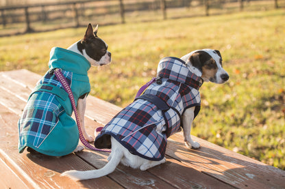 FITS Dog Coat - Navy/Red Plaid