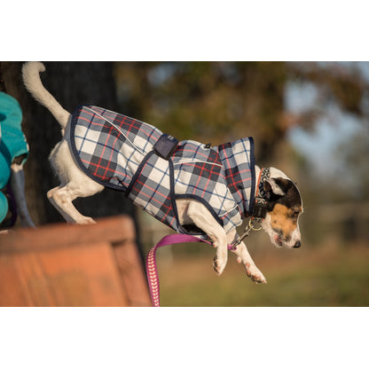 FITS Dog Coat - Navy/Red Plaid