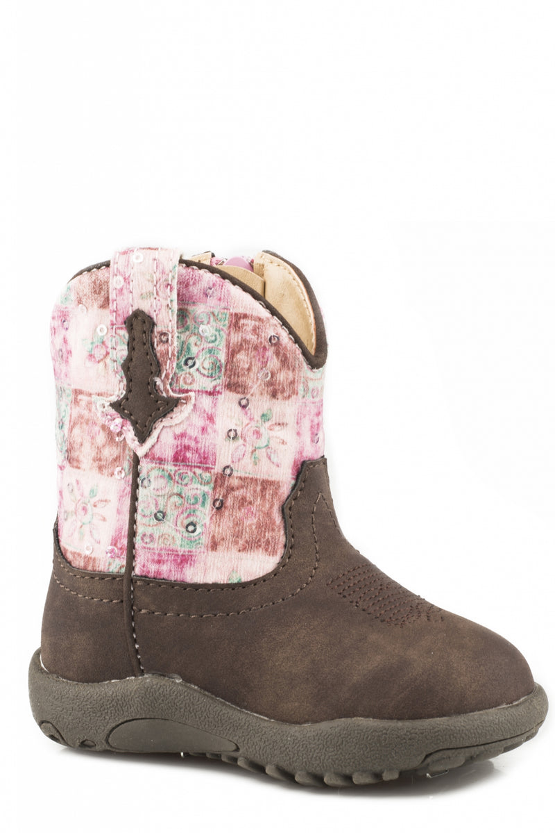 Roper Infant Cowbabies Floral Shine - Brown