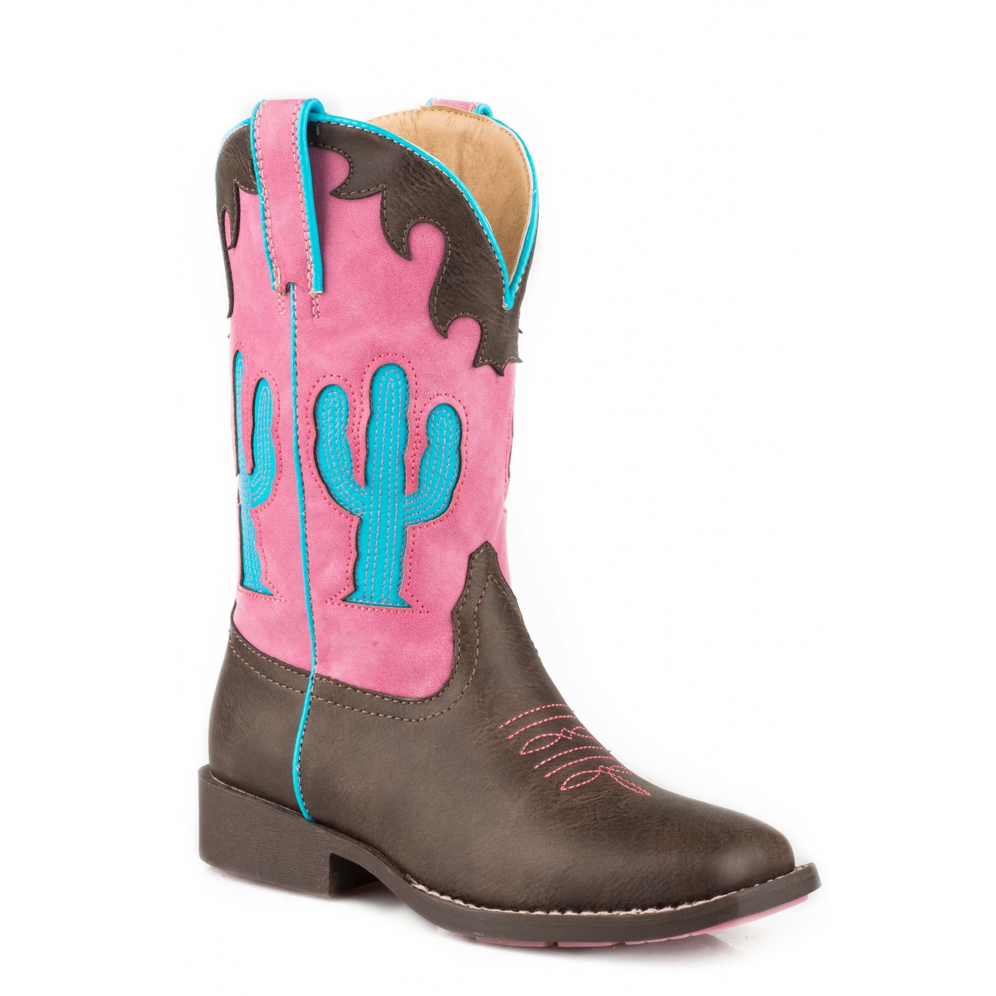 Roper Kids Cactus Boot - Brown - Pink
