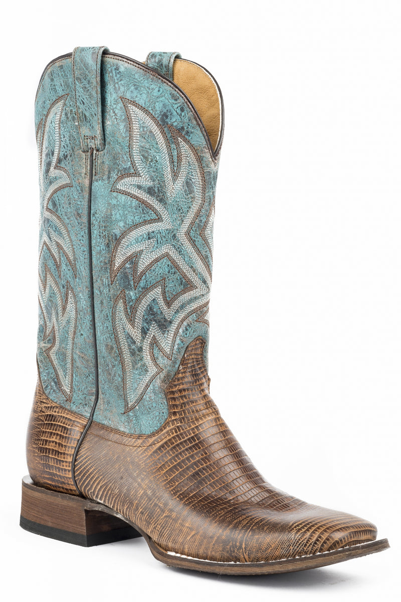 Roper Men's Teju Boots - Tan/Turquoise