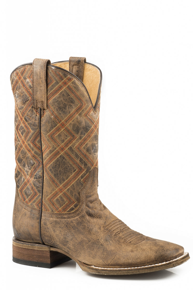 Roper Mens Nash Square Toe Western Cowboy Boots