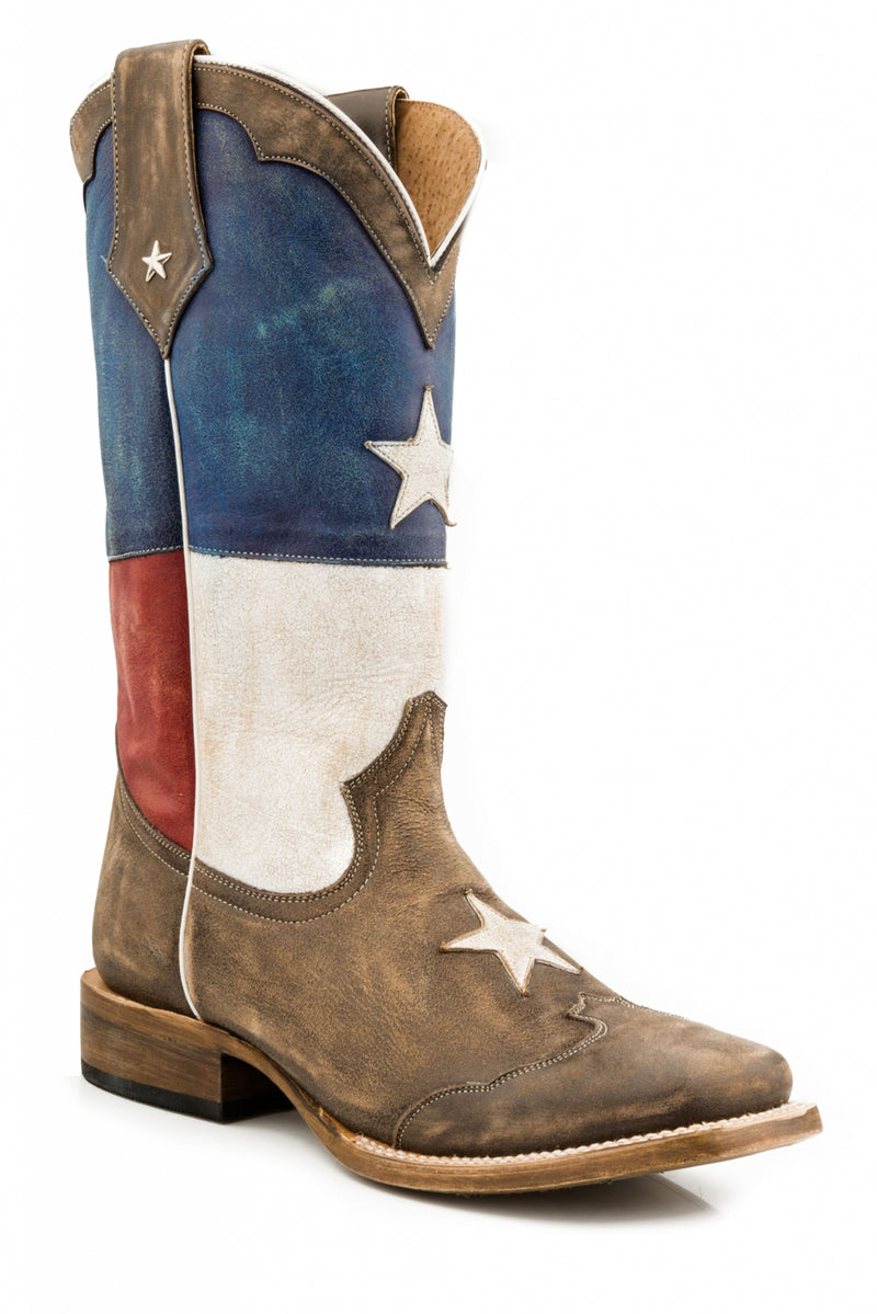 Roper Men's Lone Star Boot - Distressed Brown