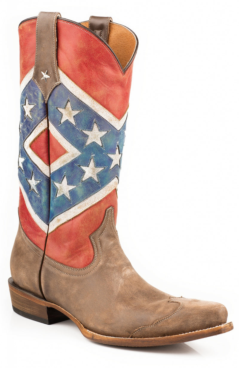Roper Mens "He's a Rebel" Snip Toe Western Cowboy Boots