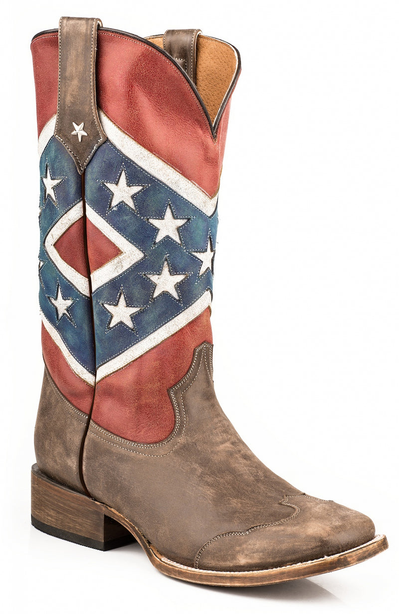 Roper Mens "He's a Rebel" Square Toe Western Cowboy Boots