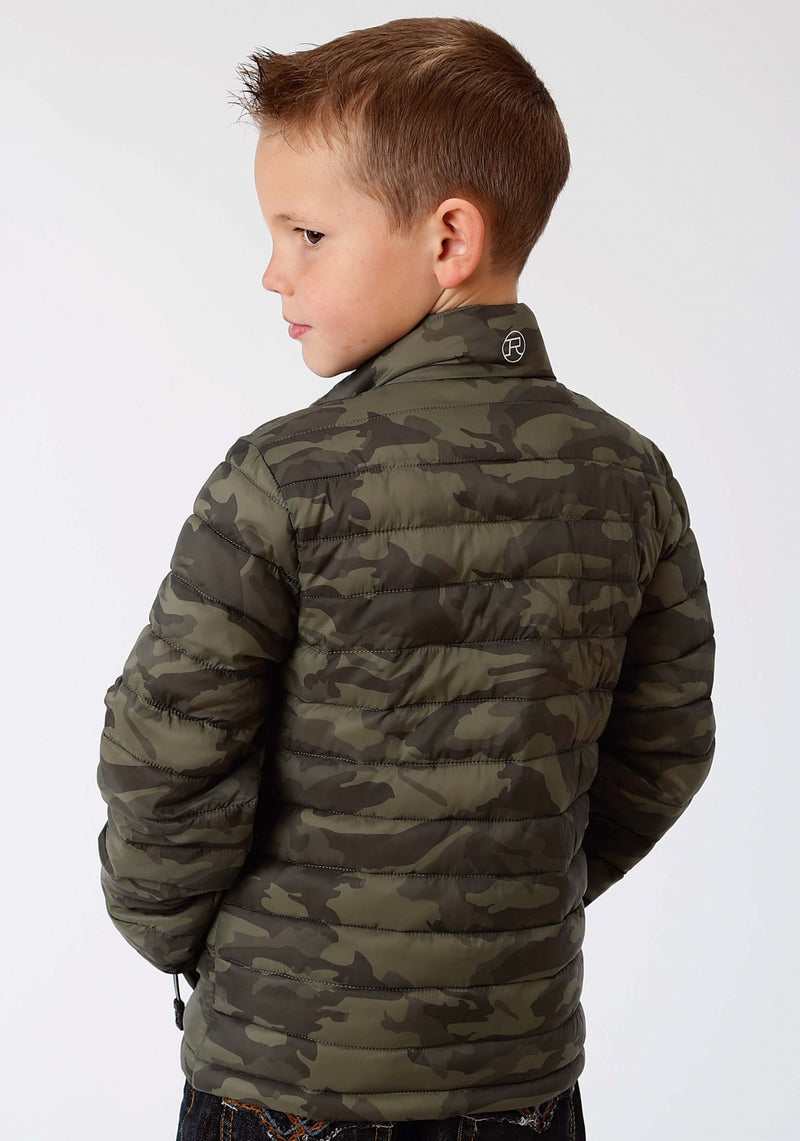 Roper Boys Crushable Parachute Jacket-Green