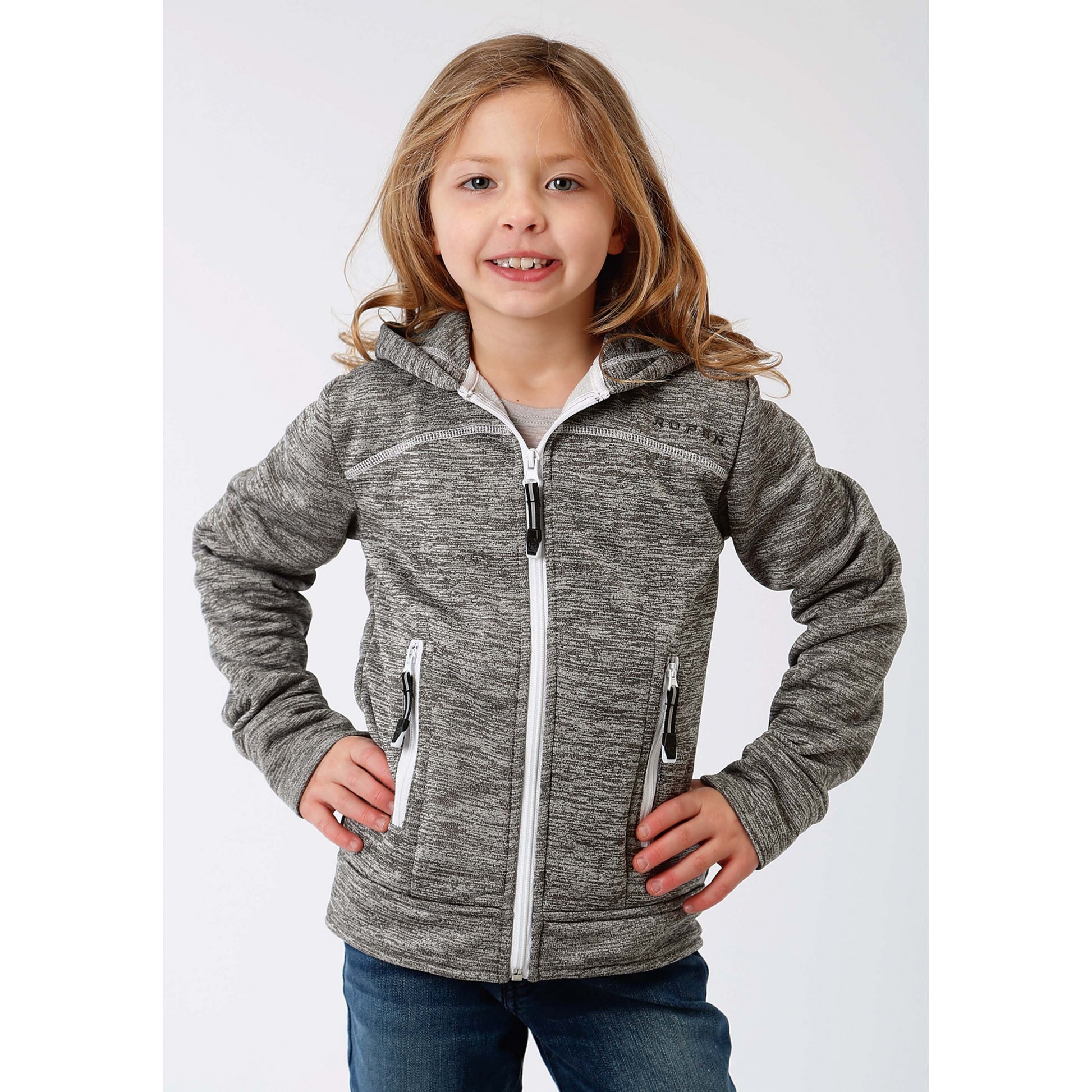 Roper Girls Rangegear Light Weight Hooded Jacket - Cationic Grey