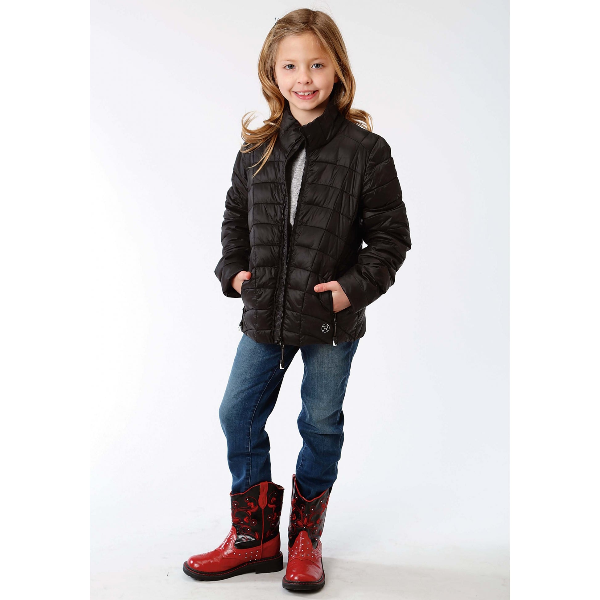 Roper Girls Crushable Parachute Jacket - Black