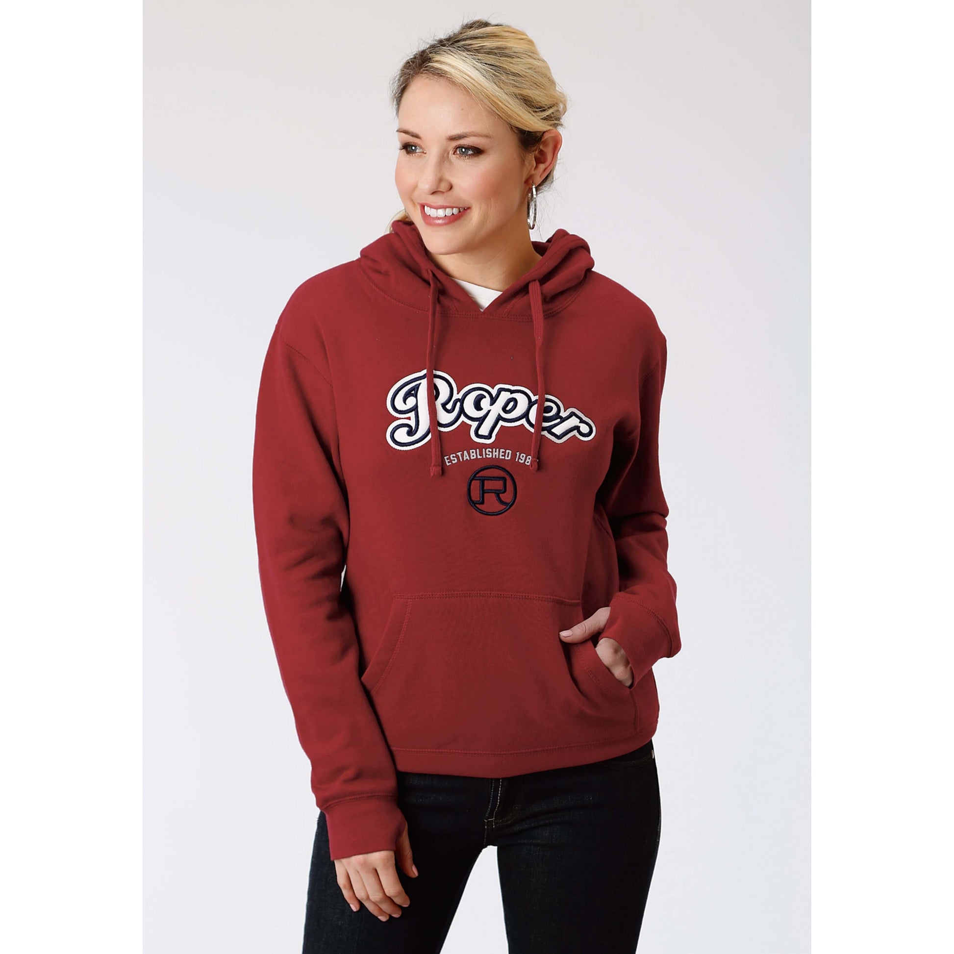 Roper Ladies Red Hooded Sweatshirt