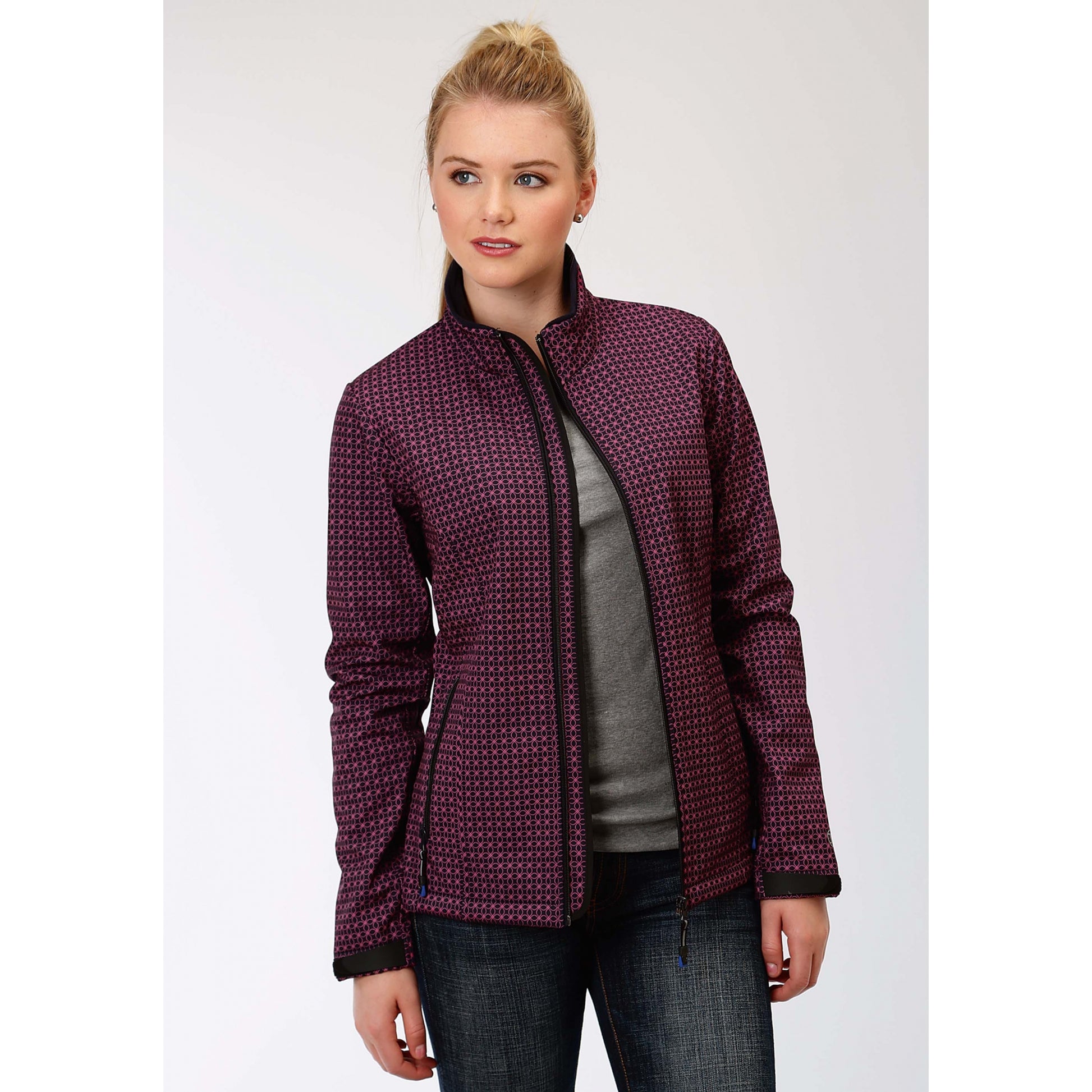 Roper Ladies Navy/Fuchsia Soft Shell Jacket