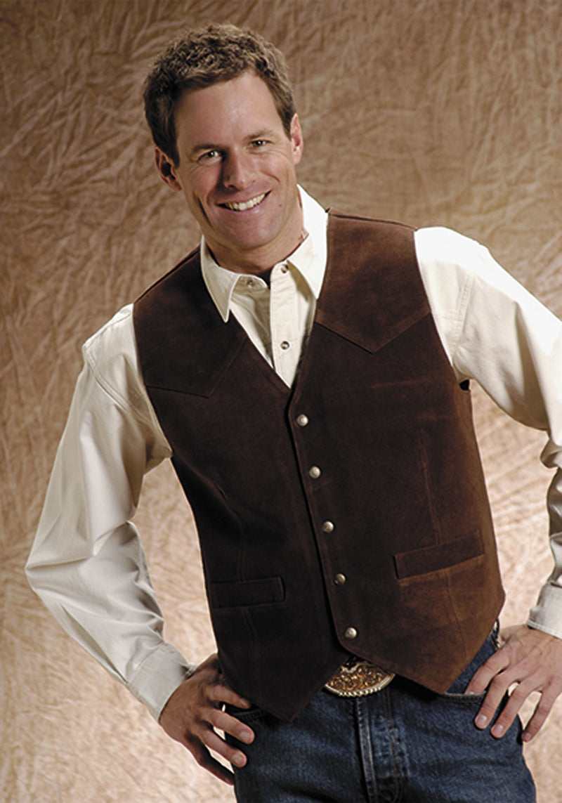 Roper Men's Suede Vest - Brown