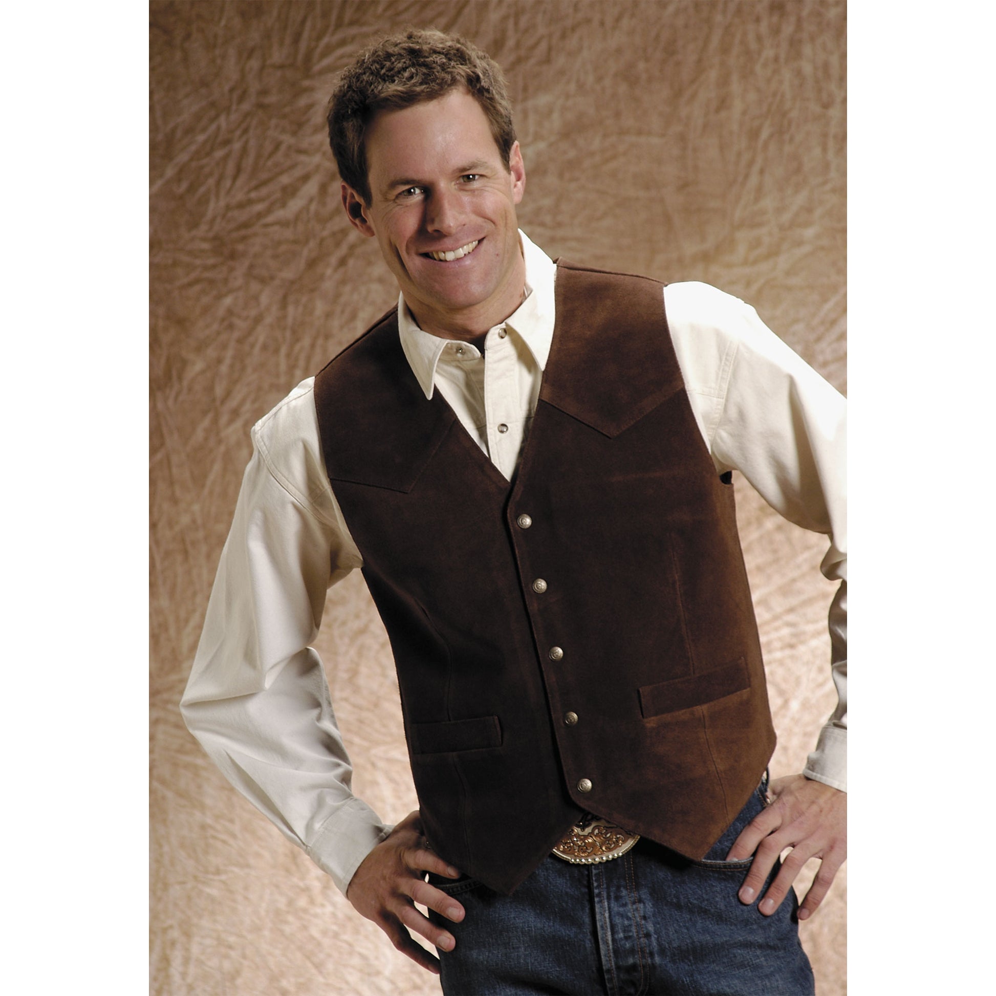 Roper Men's Big Man Suede Vest - Brown