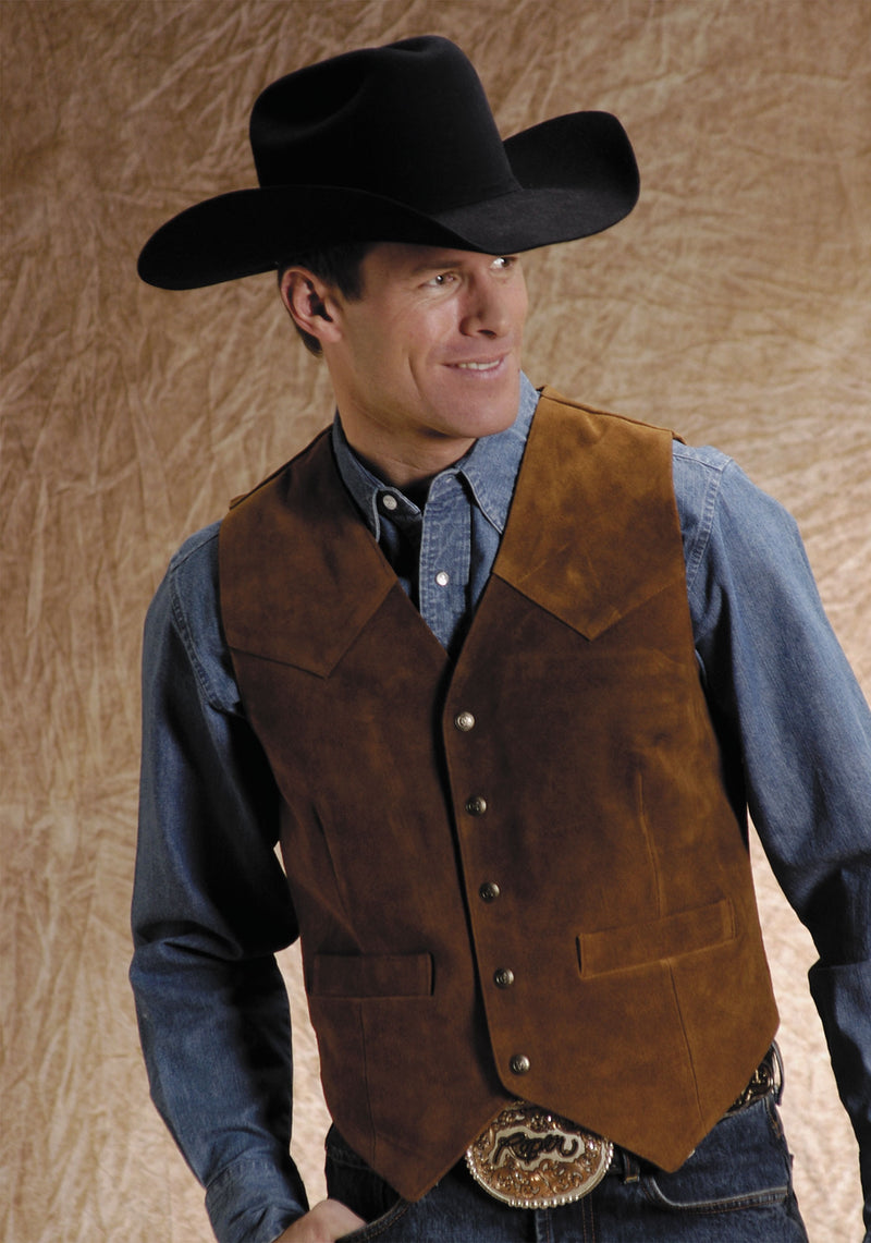 Roper Men's Big Man Suede Vest - Light Brown