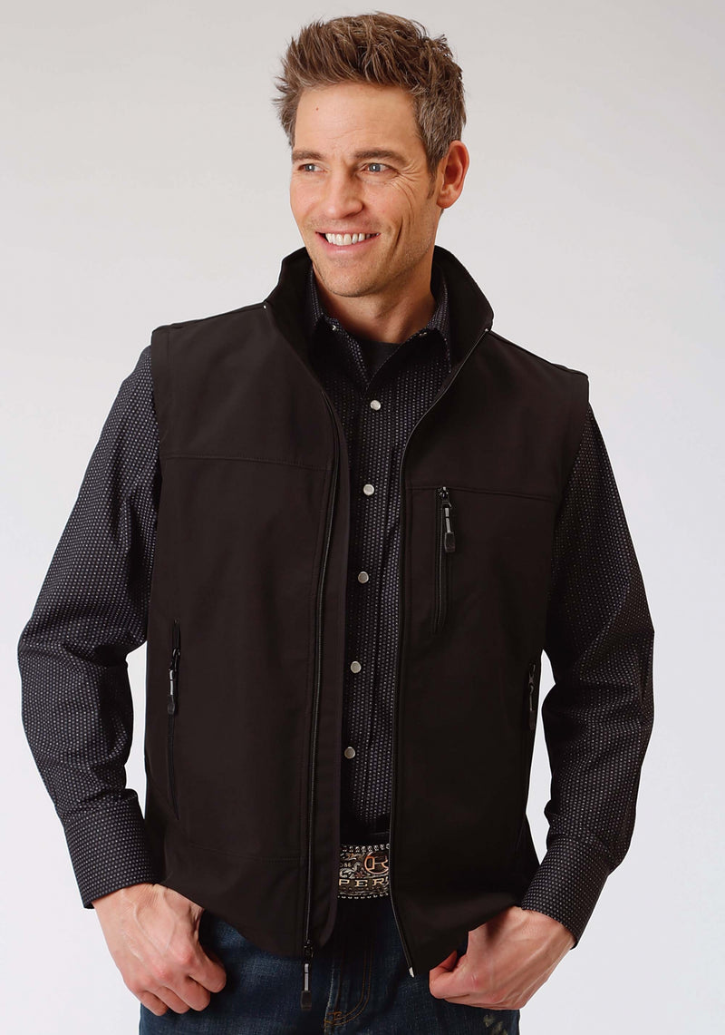 Roper Men's Soft Shell with Mesh Lining Vest - Black