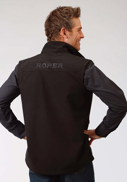 Roper Men's Soft Shell with Mesh Lining Vest - Black