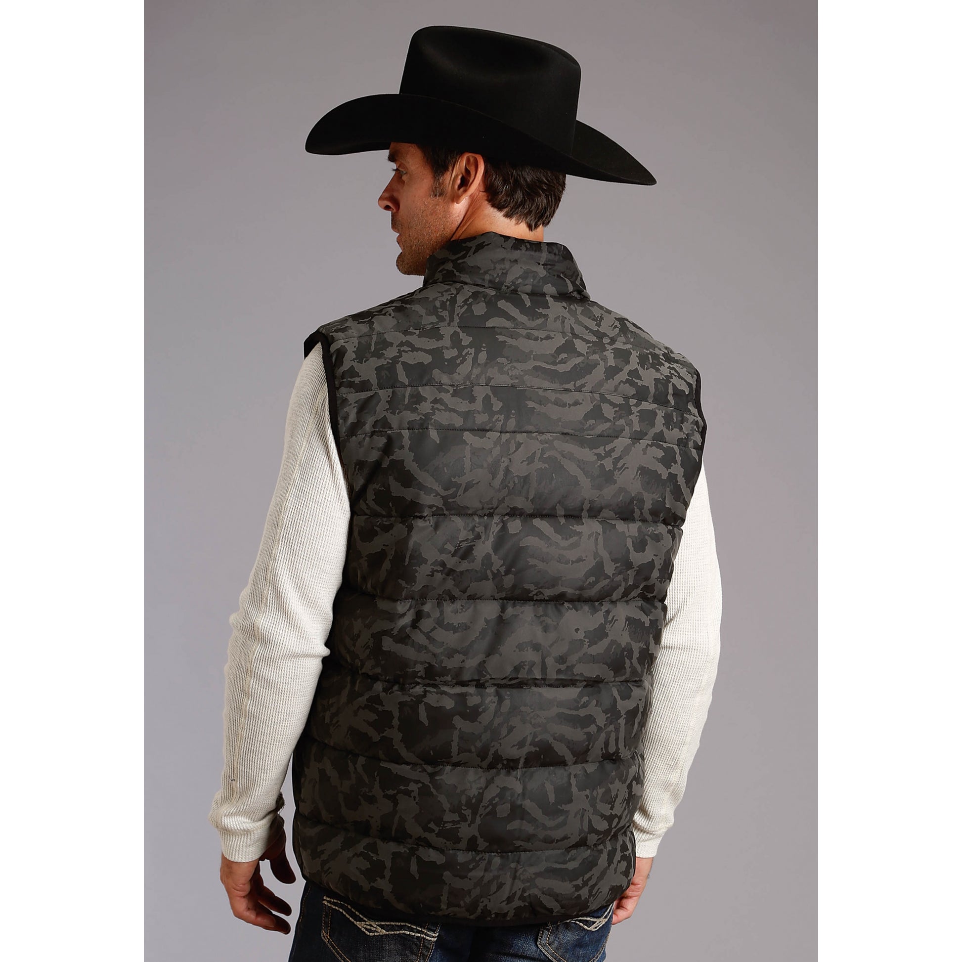 Stetson Men's Sueded Camo Vest - Black Camo