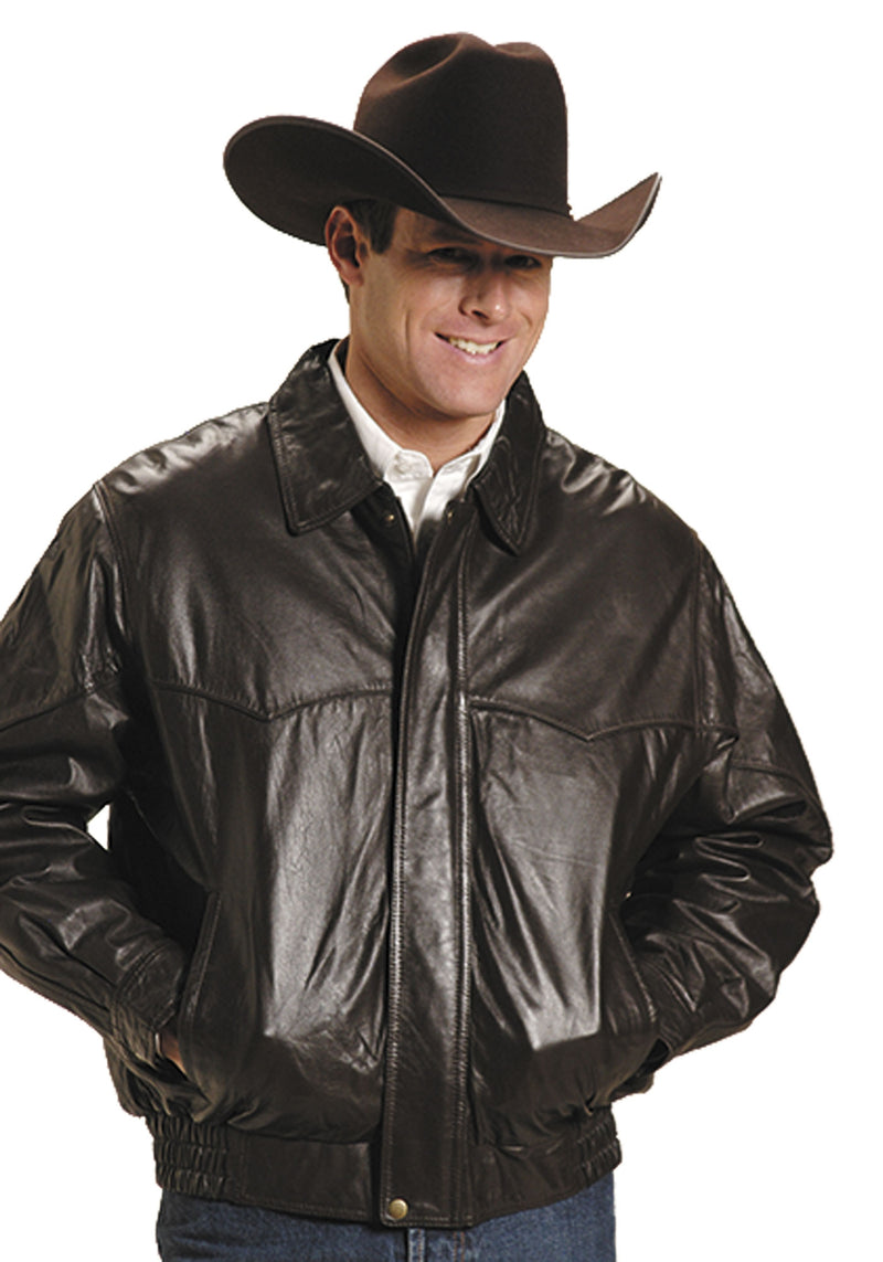 Roper Men's Western Bomber Jacket - Brown