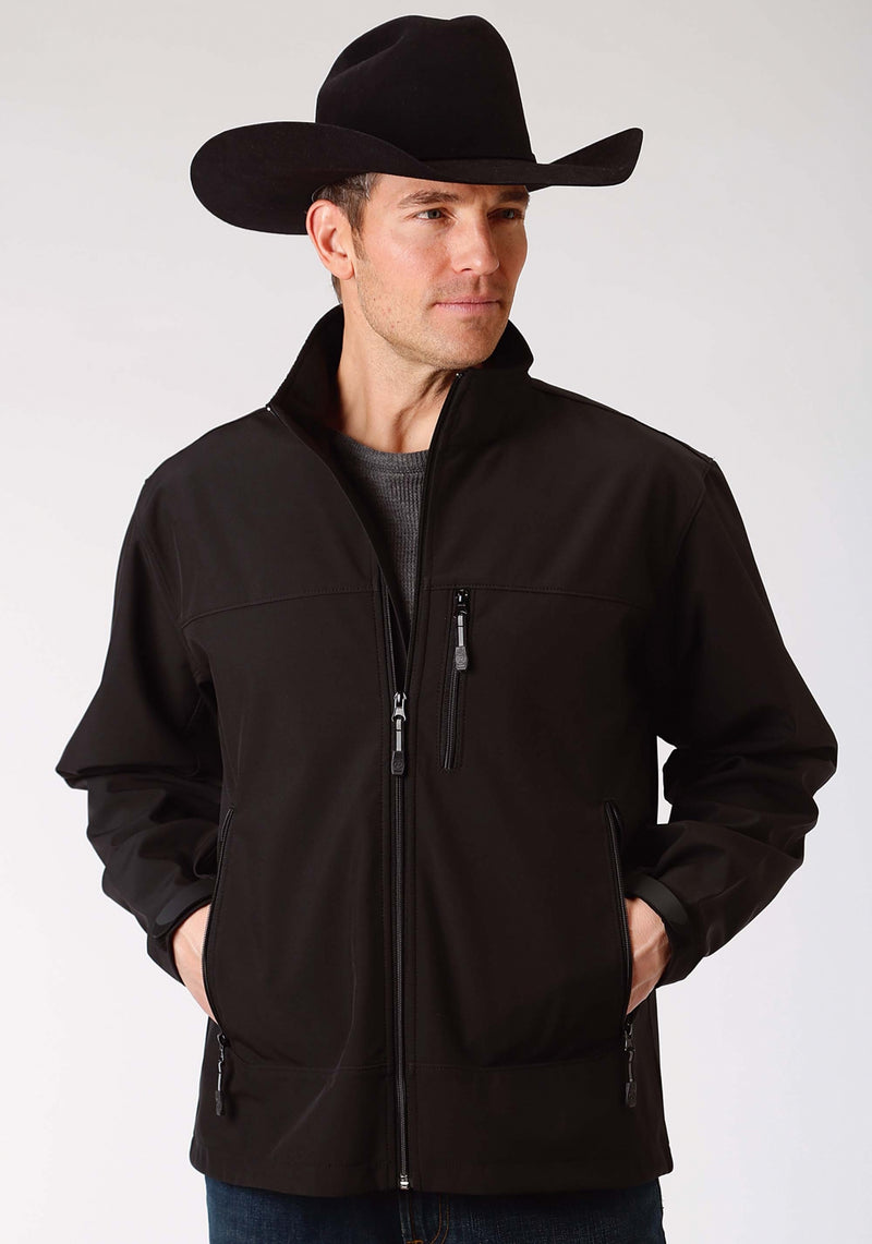 Roper Men's Large Screen Print Soft Shell Jacket - Black