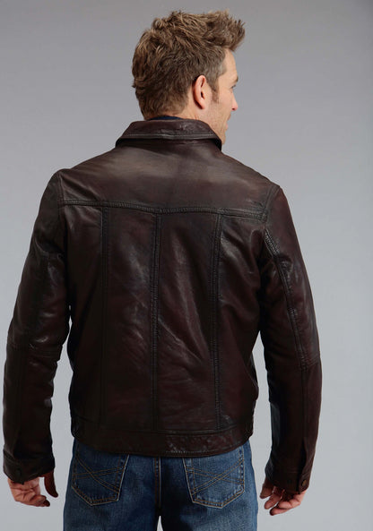 Stetson Men's Smooth Leather Jacket - Brown