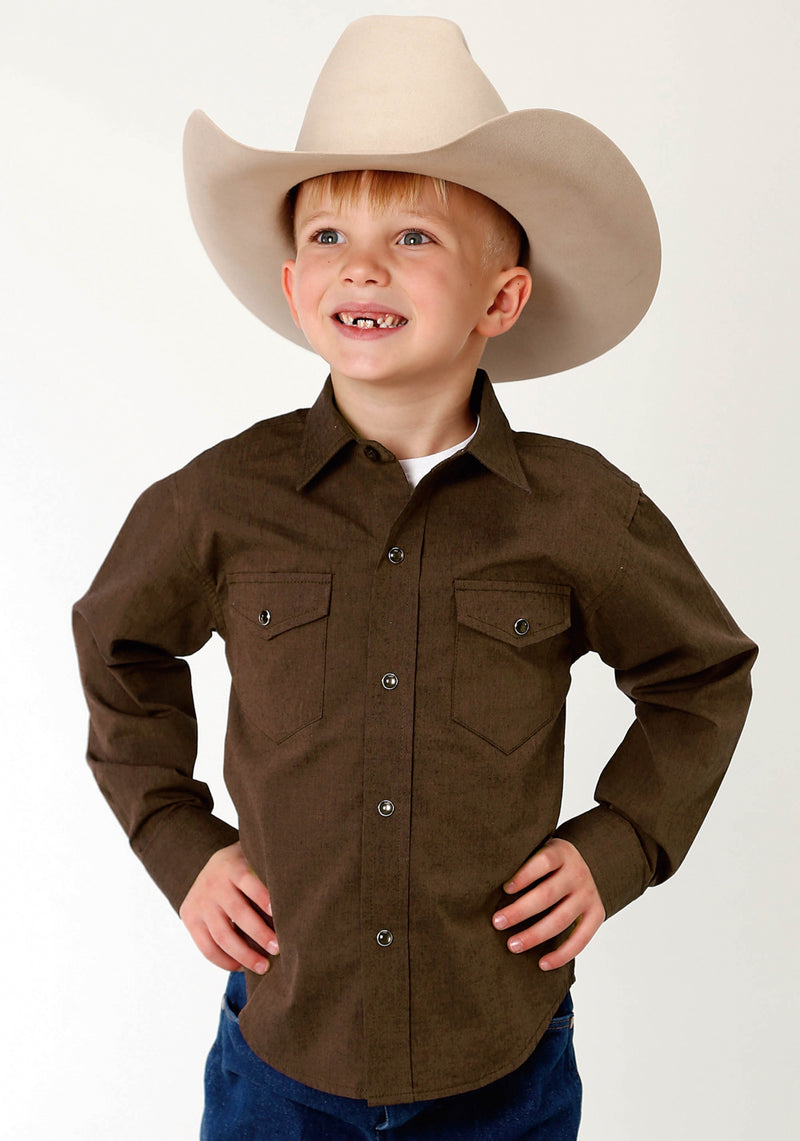 Roper Boys Amarillo Plum Creek Shirt - Chocolate