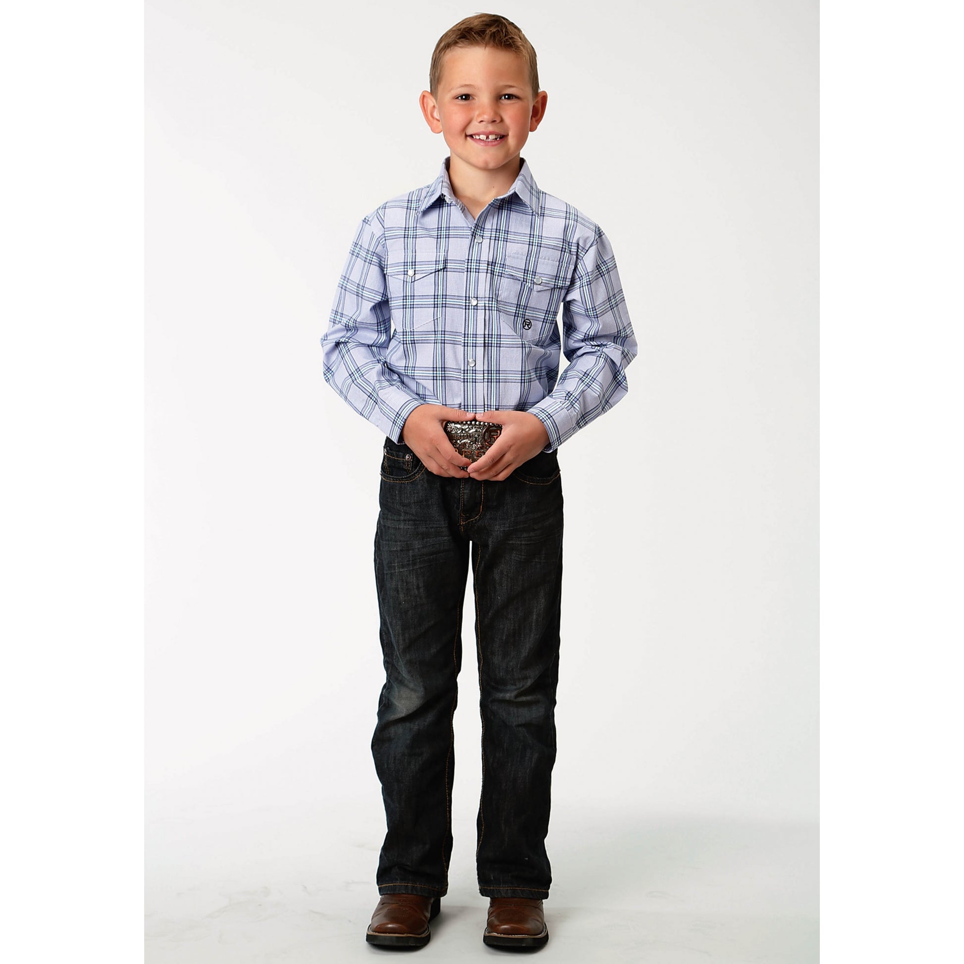Roper Boys Amarillo Agate Stone Shirt - Coal Creek